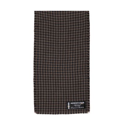 Acne Studios Wool scarf with houndstooth pattern