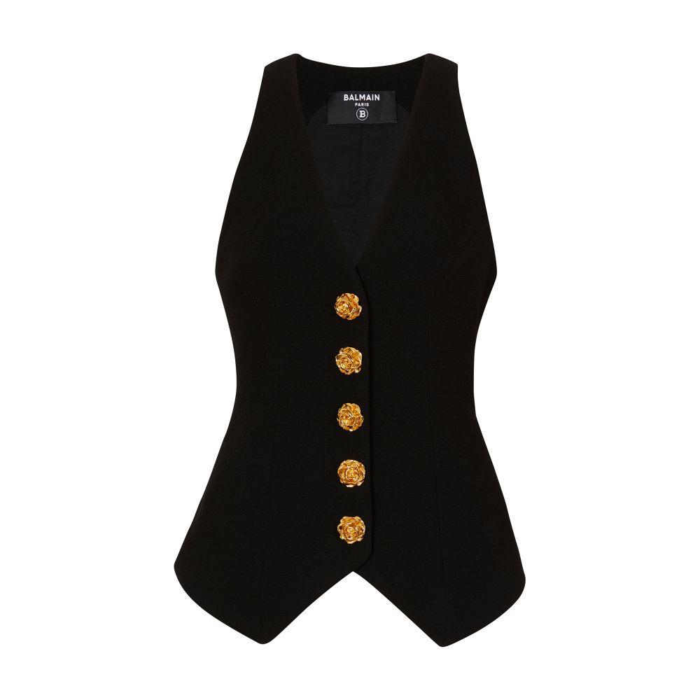 Balmain Double crêpe tailored waistcoat