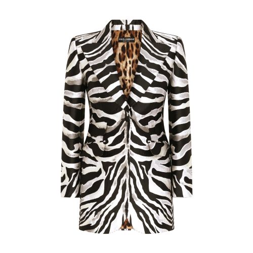 Dolce & Gabbana Zebra-design lamé jacquard Turlington jacket