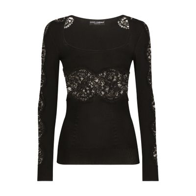 Dolce & Gabbana Viscose sweater with lace inserts