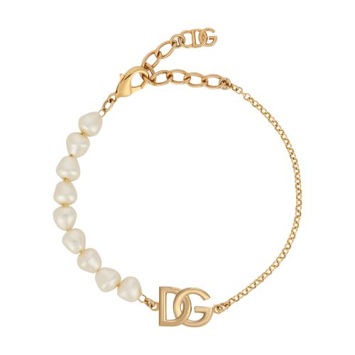 Dolce & Gabbana Link bracelet with pearls and DG logo