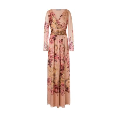 Alberta Ferretti Dress in chiffon with tattoo print.