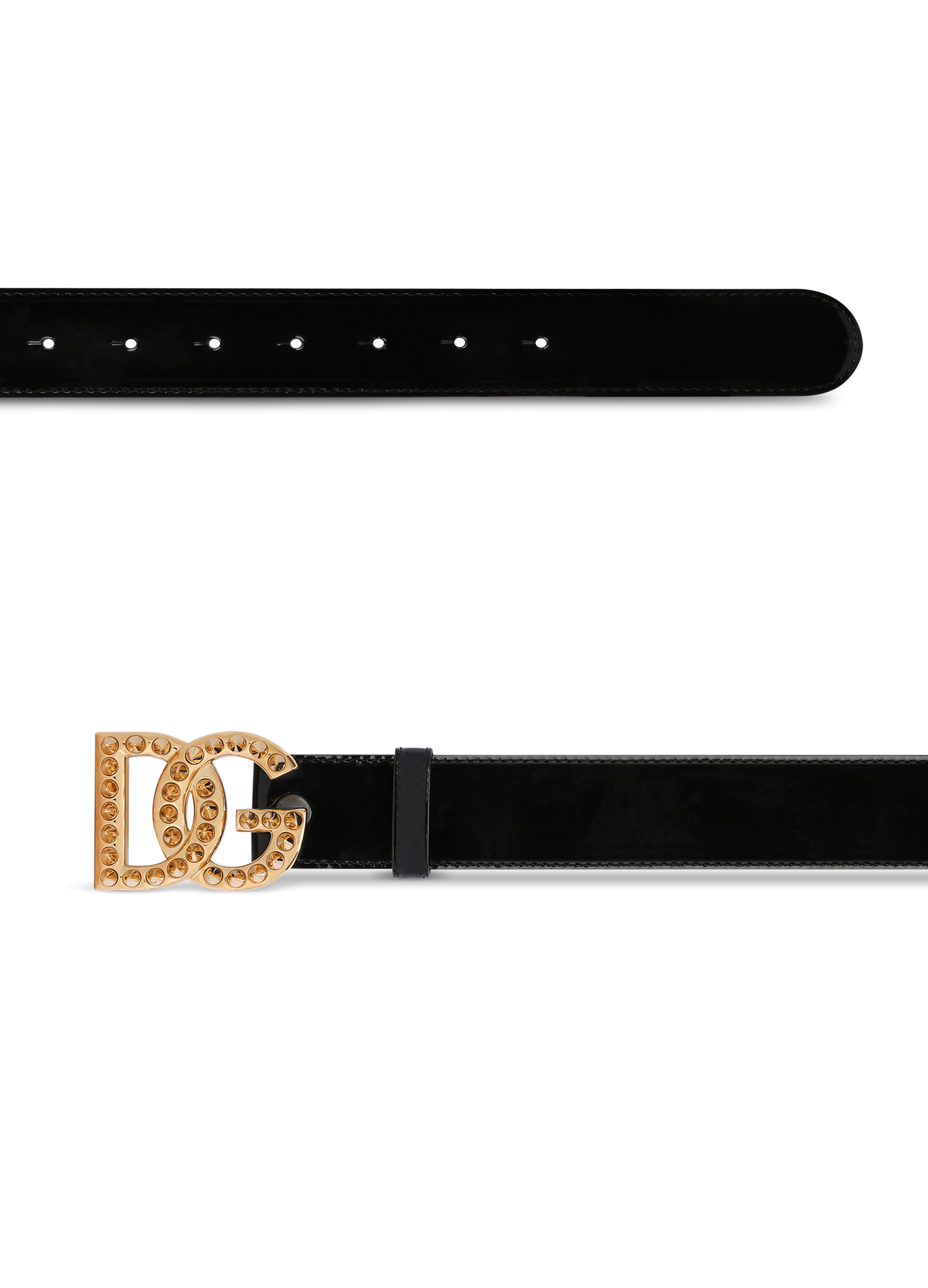 Dolce & Gabbana Polished calfskin belt with DG logo