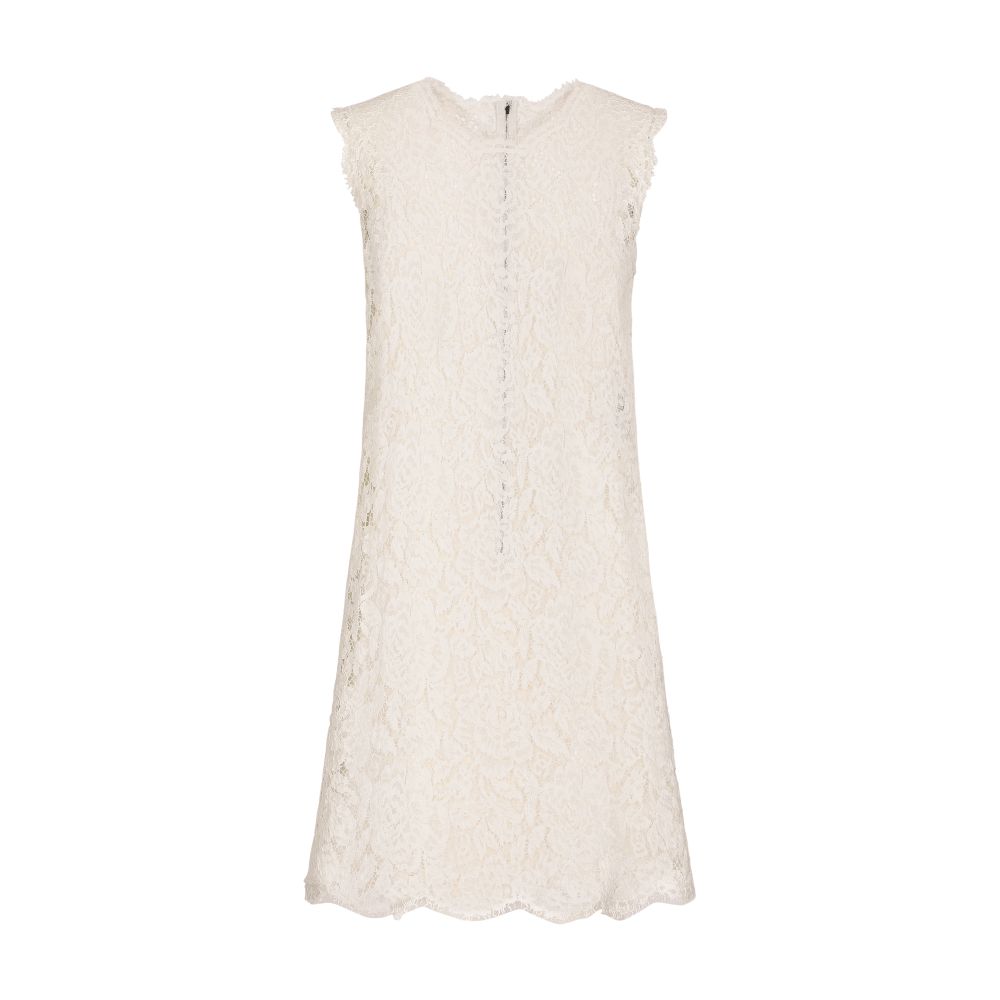 Dolce & Gabbana A-line dress in branded stretch lace