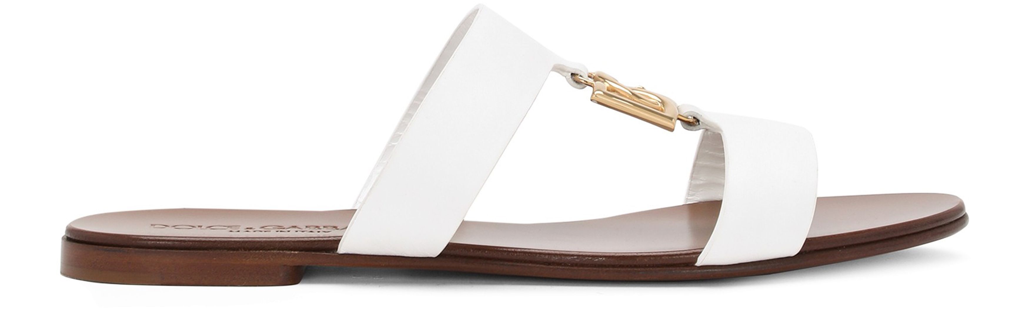 Dolce & Gabbana Calfskin sliders with DG logo