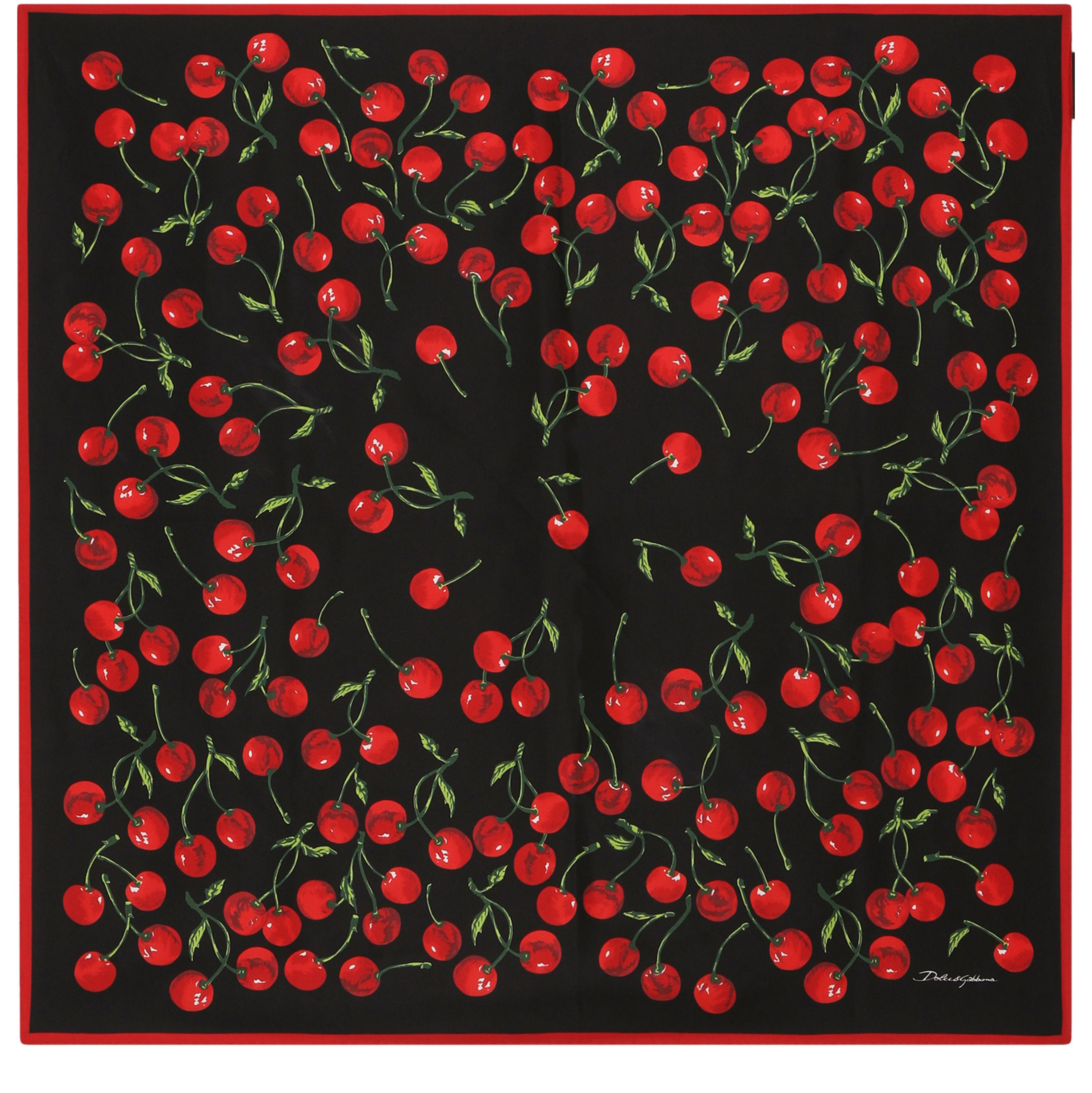 Dolce & Gabbana Cherry-print twill scarf (90x90)