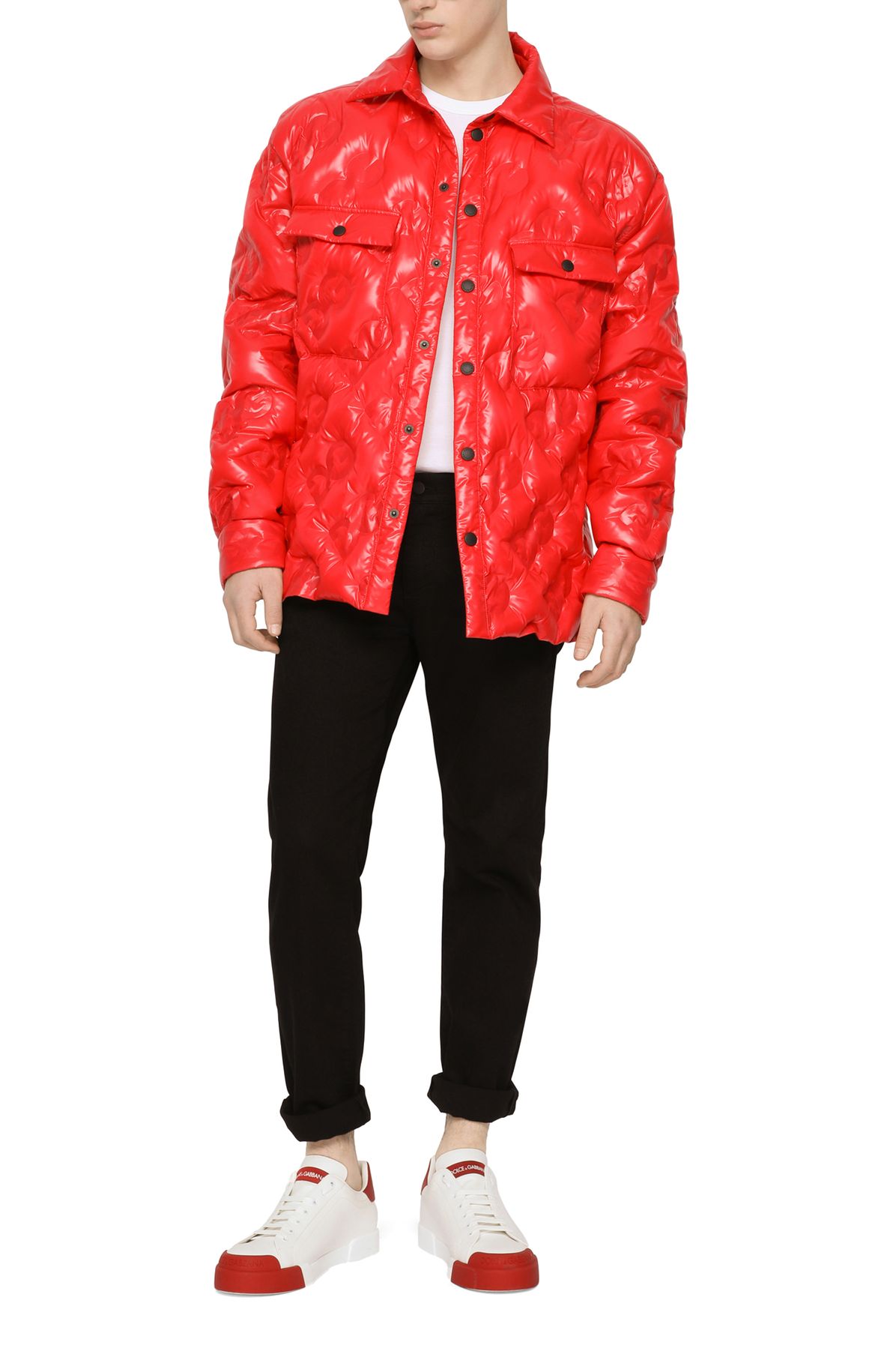 Dolce & Gabbana Quilted nylon jacket with embellishment