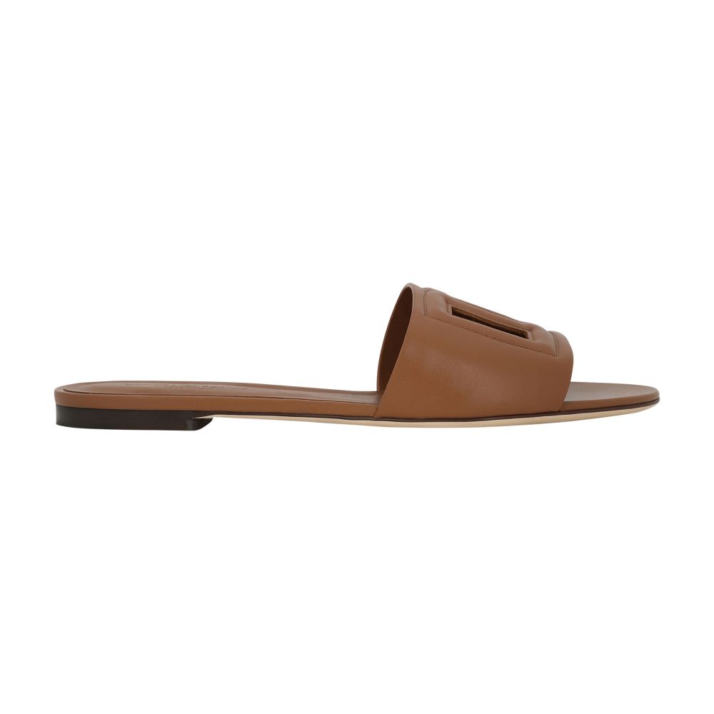 Dolce & Gabbana Calfskin sliders with logo