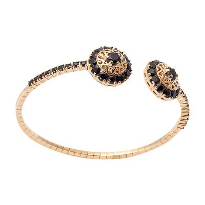 Dolce & Gabbana Family yellow gold bracelet with rosette motif and black sapphire