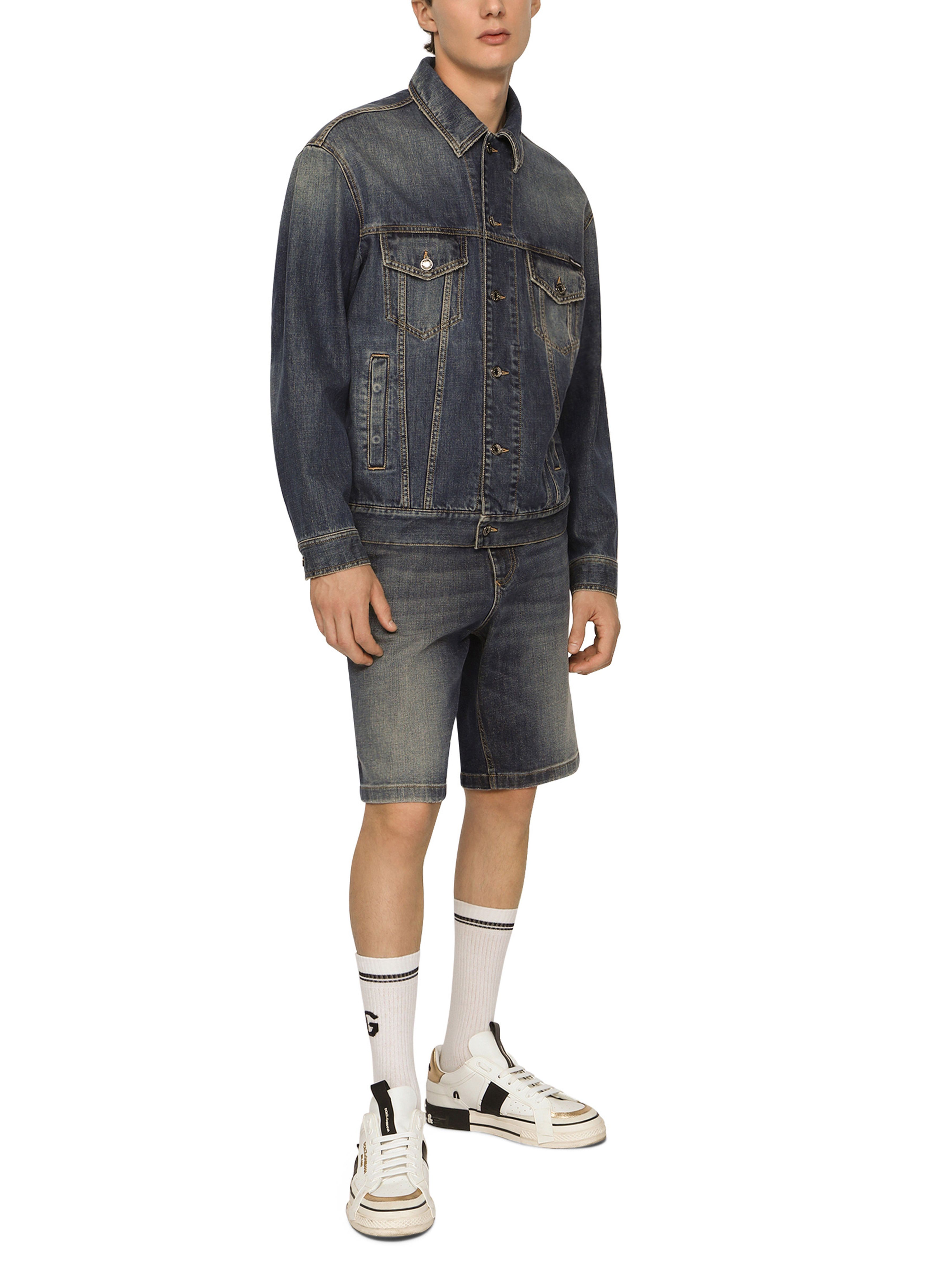 Dolce & Gabbana Stretch light blue wash denim jacket