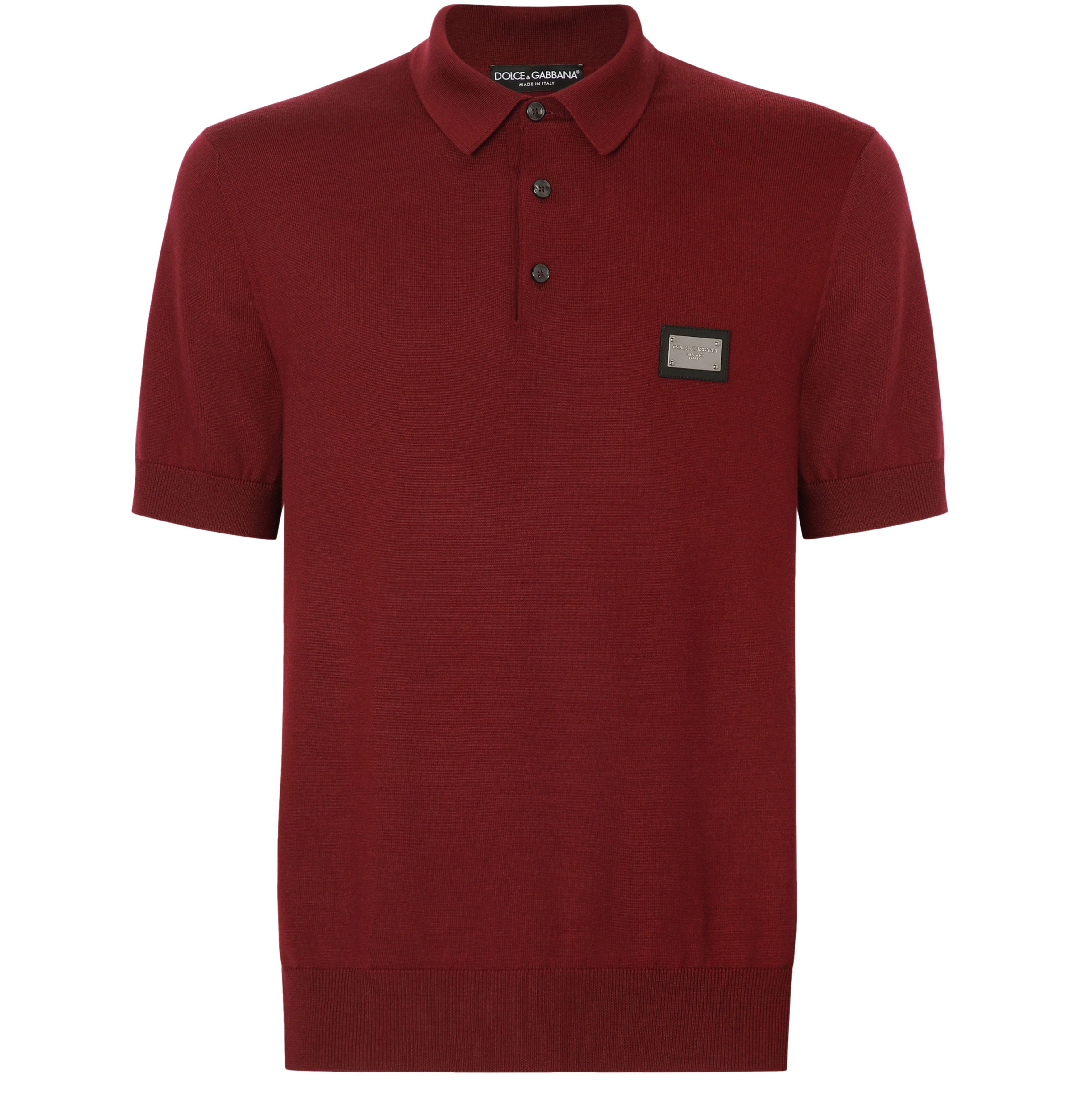 Dolce & Gabbana Wool polo-shirt with branded tag