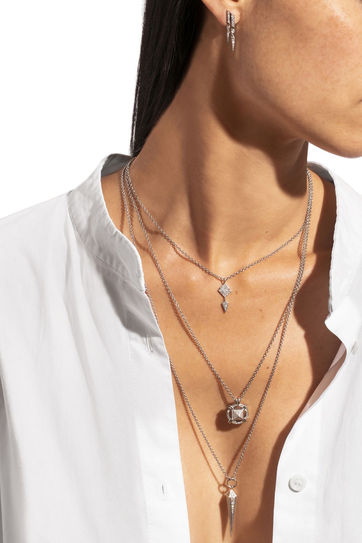  Lifeway pic diamond & silver necklace