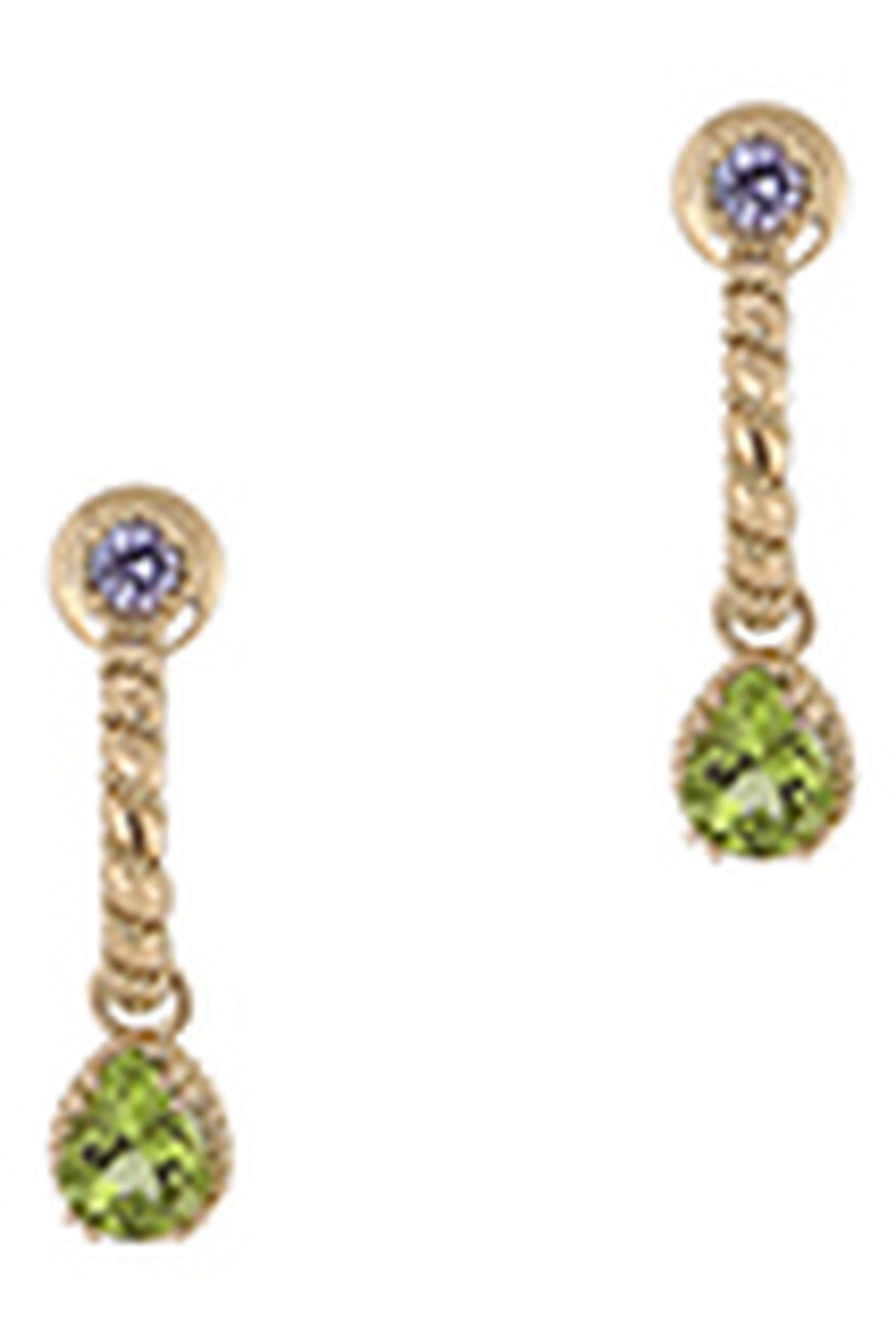 Dolce & Gabbana 18 kt yellow gold earrings with multicolor fine gemstones