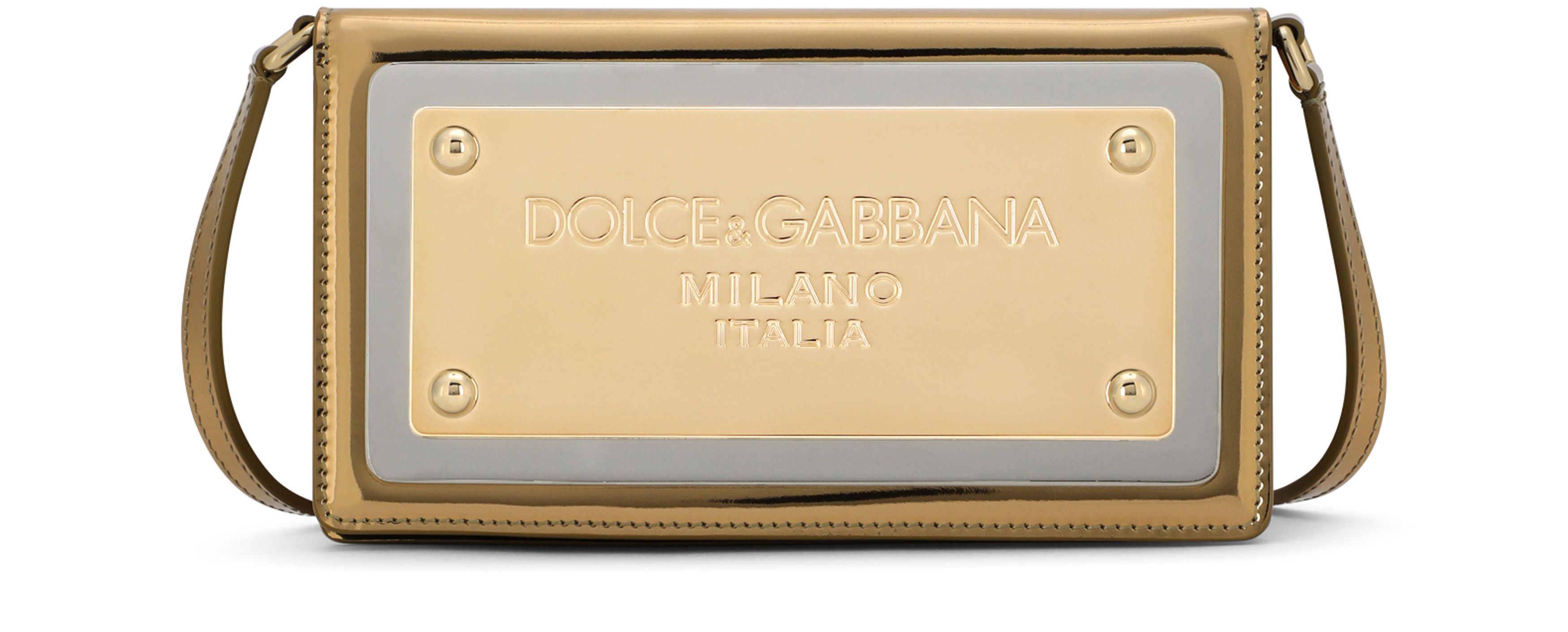 Dolce & Gabbana Phone bag with branded maxi-plate