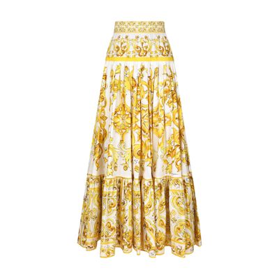 Dolce & Gabbana Majolica long poplin skirt