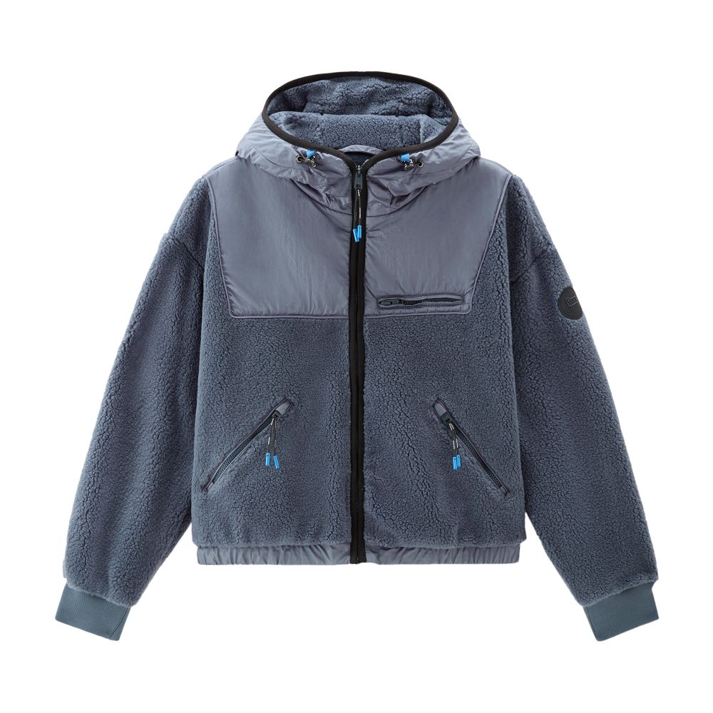 Woolrich Sherpa hoodie with nylon zipper