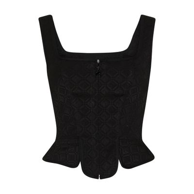 Marine Serre Moon Diamant jacquard corset