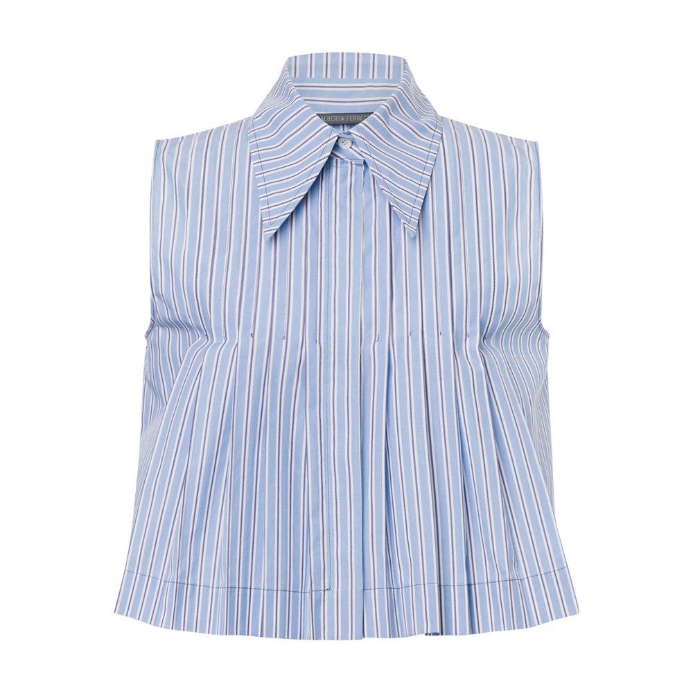 Alberta Ferretti Crop-top in striped poplin