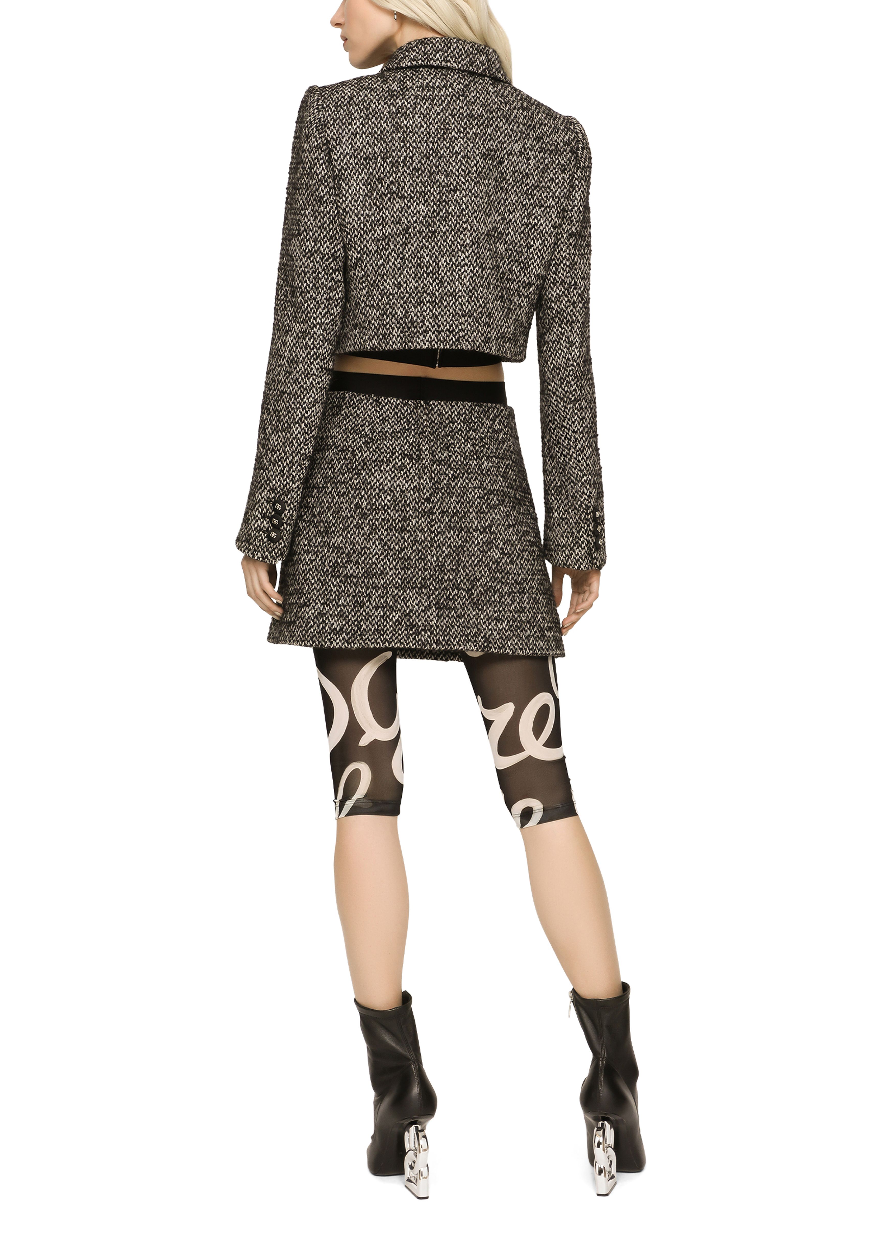 Dolce & Gabbana Cropped speckled tweed jacket