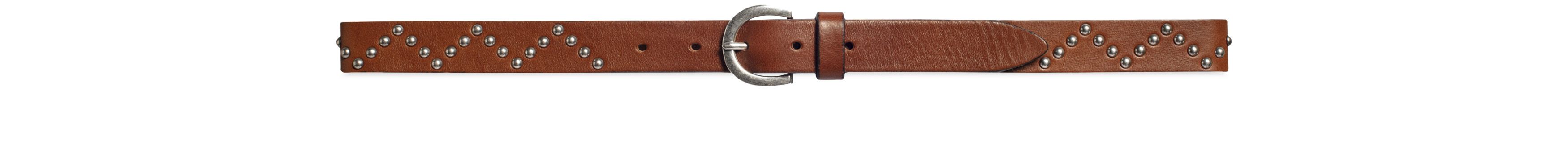  Calfskin leather belt with studs