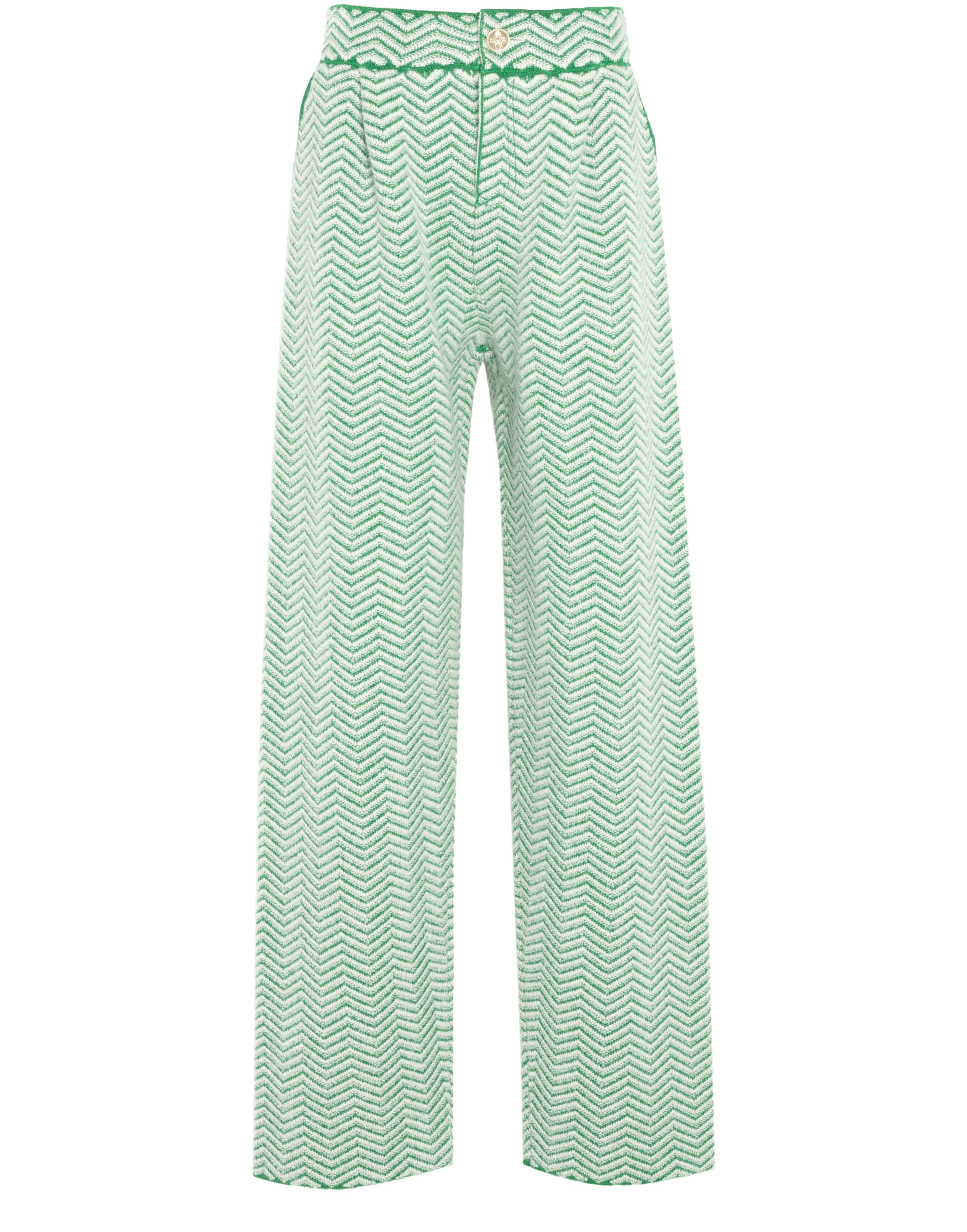 Barrie Trousers in cashmere, wool and silk with a chevron motif