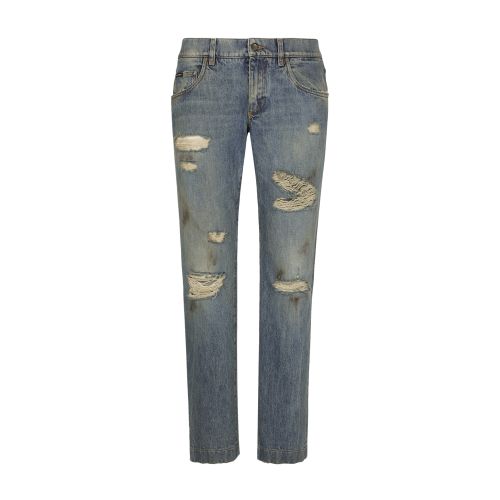 Dolce & Gabbana Washed Denim Jeans with Rips