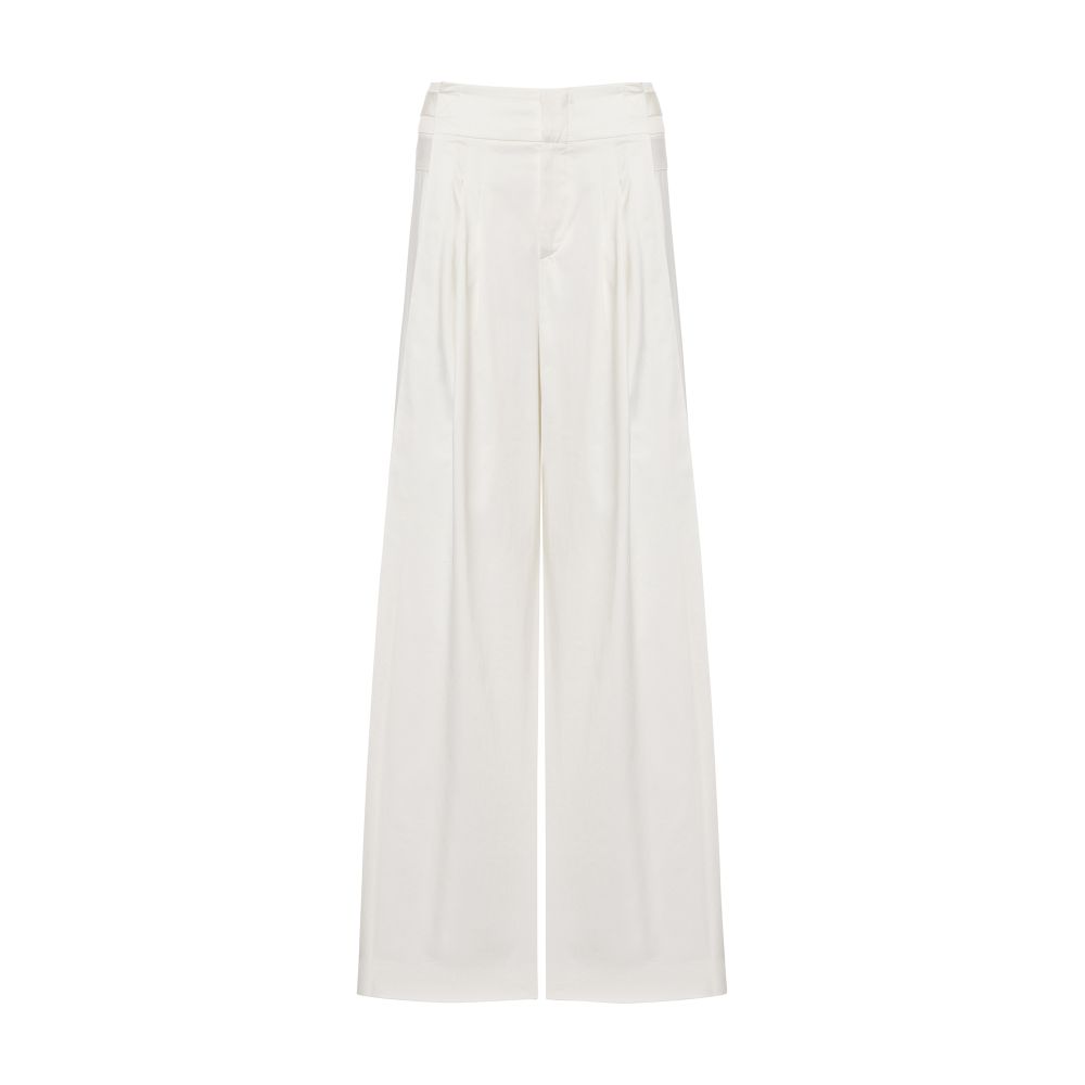 Alberta Ferretti Wide-leg trousers in stretch sateen