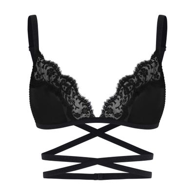 Dolce & Gabbana Satin and lace triangle bra