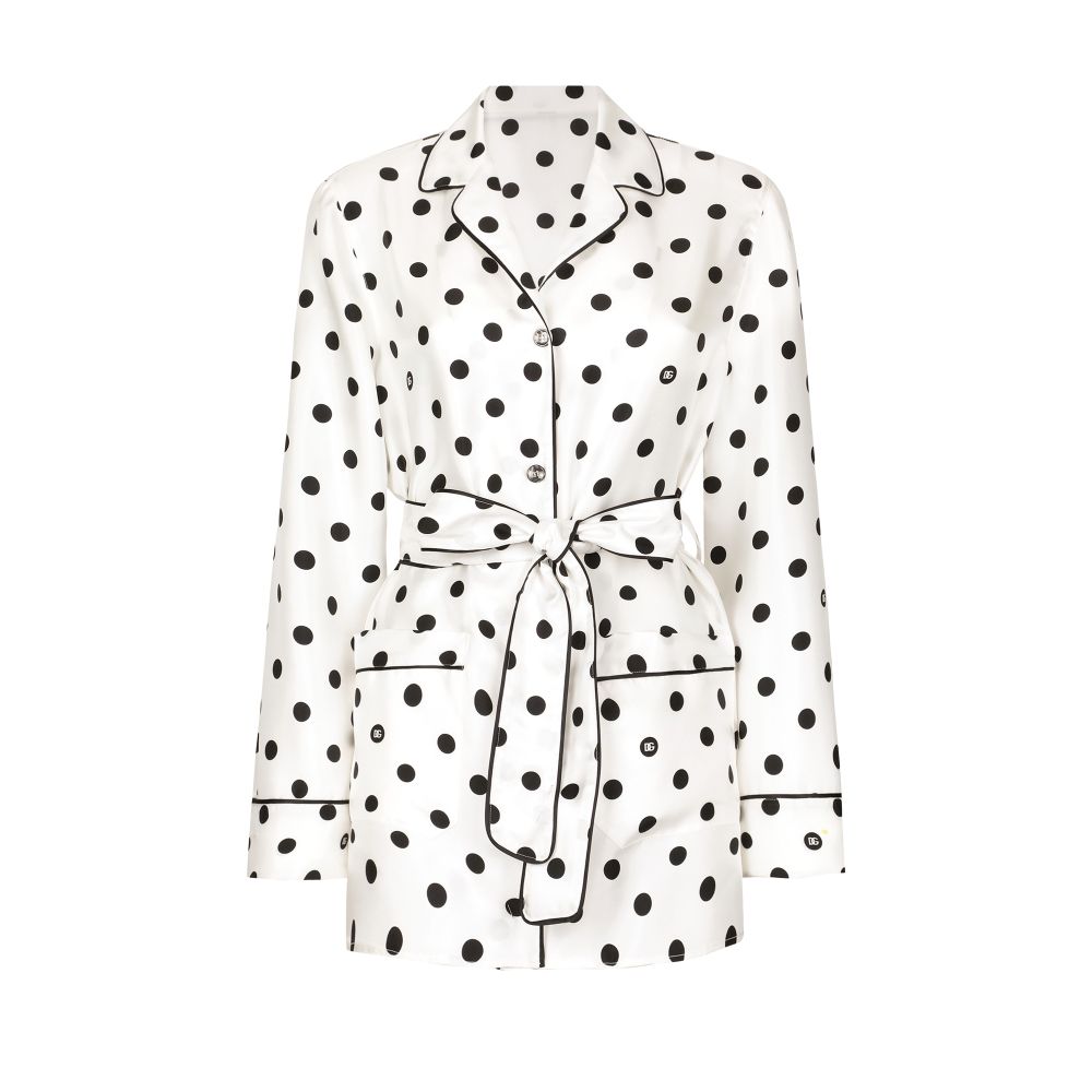 Dolce & Gabbana Polka-dot long-sleeved pajama shirt