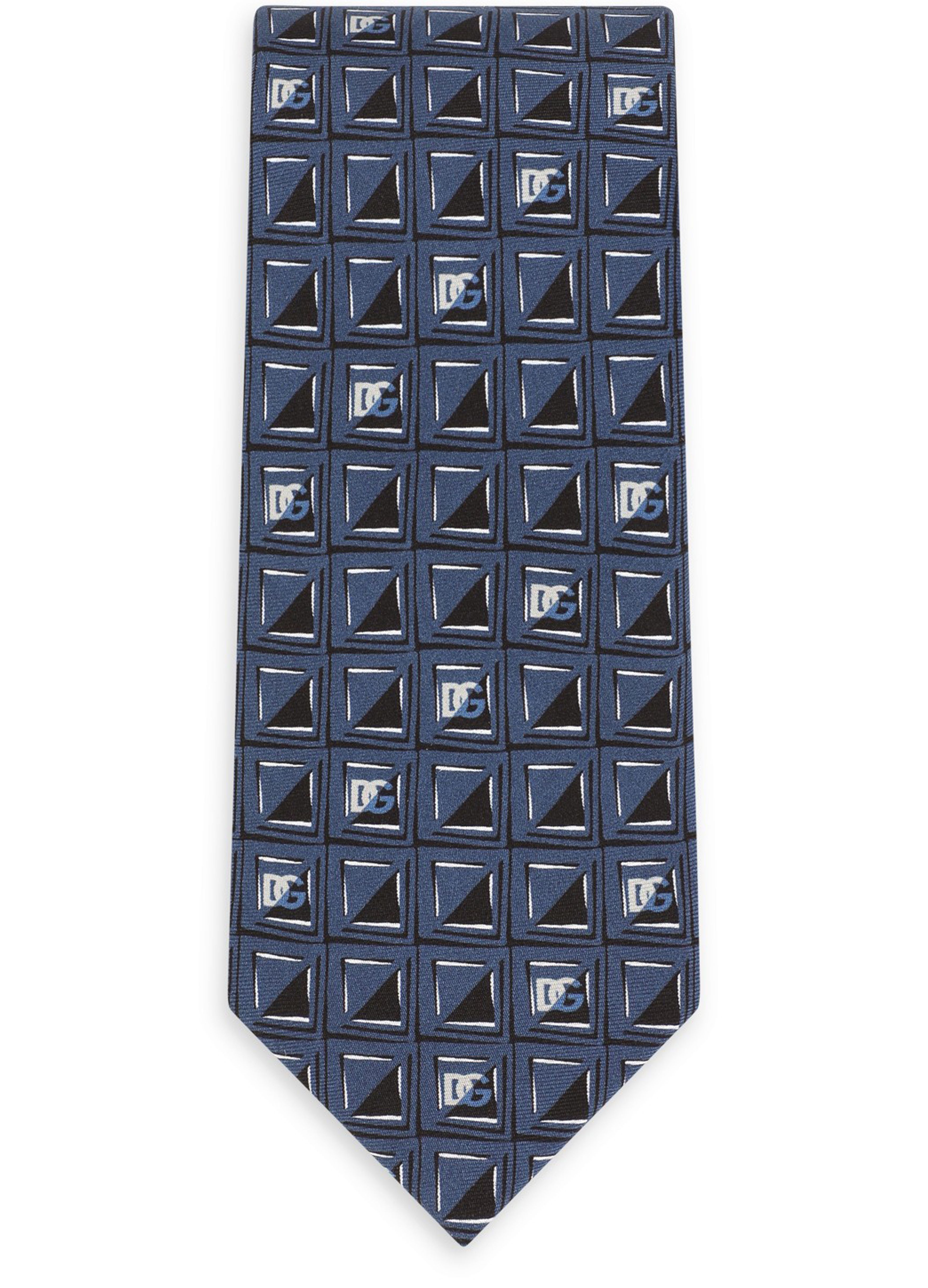 Dolce & Gabbana Micro-designs logo silk jacquard tie