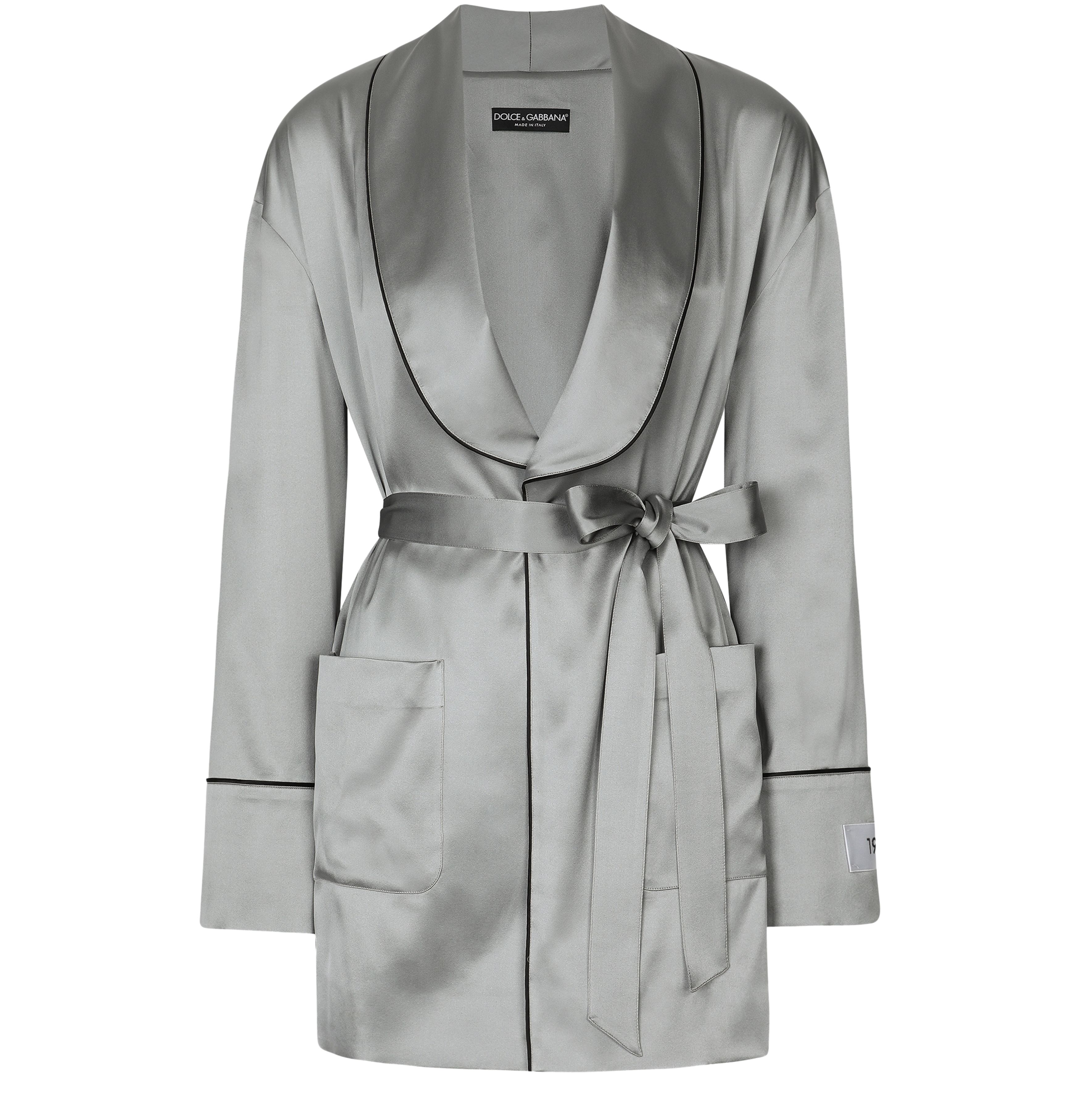 Dolce & Gabbana KIM DOLCE & GABBANA Satin pajama shirt with belt