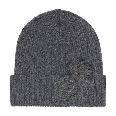 Brunello Cucinelli Beanie with Precious Flower Crest