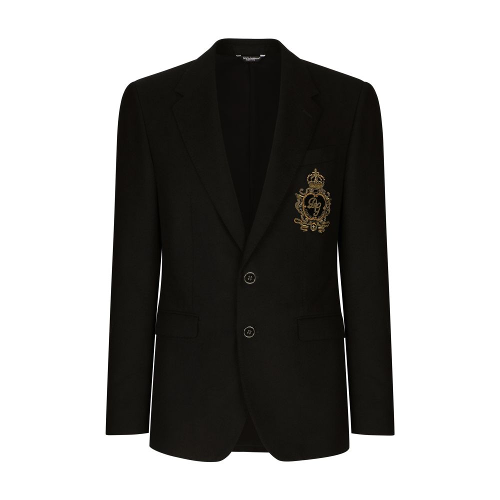 Dolce & Gabbana Single-breasted wool and cashmere jacket with patch