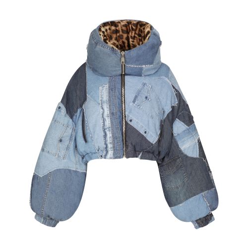 Dolce & Gabbana Patchwork denim down jacket