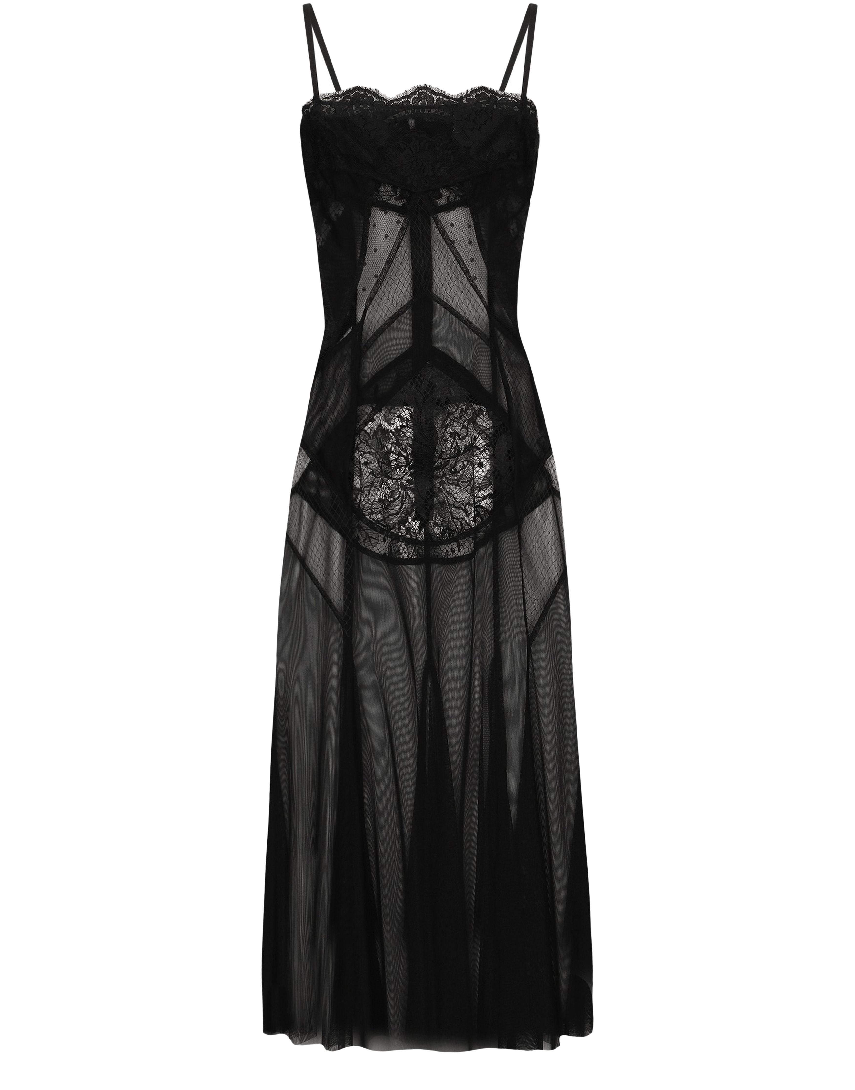 Dolce & Gabbana Tulle, mesh and lace slip dress