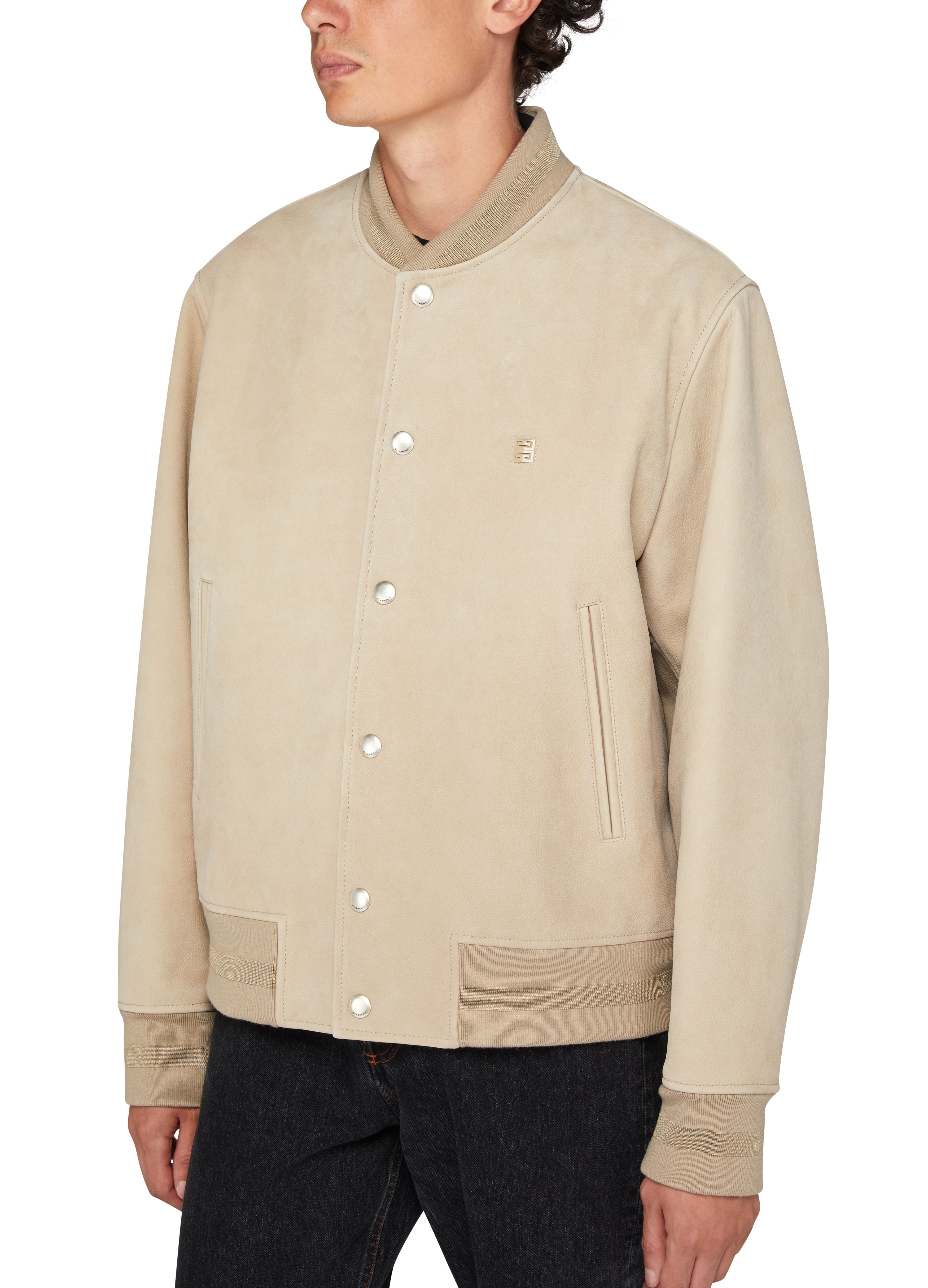 Givenchy Varsity jacket in grained calfskin with 4G detail