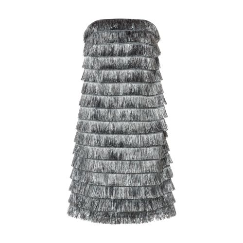 Alberta Ferretti Fil-coupé bustier dress with fringe details