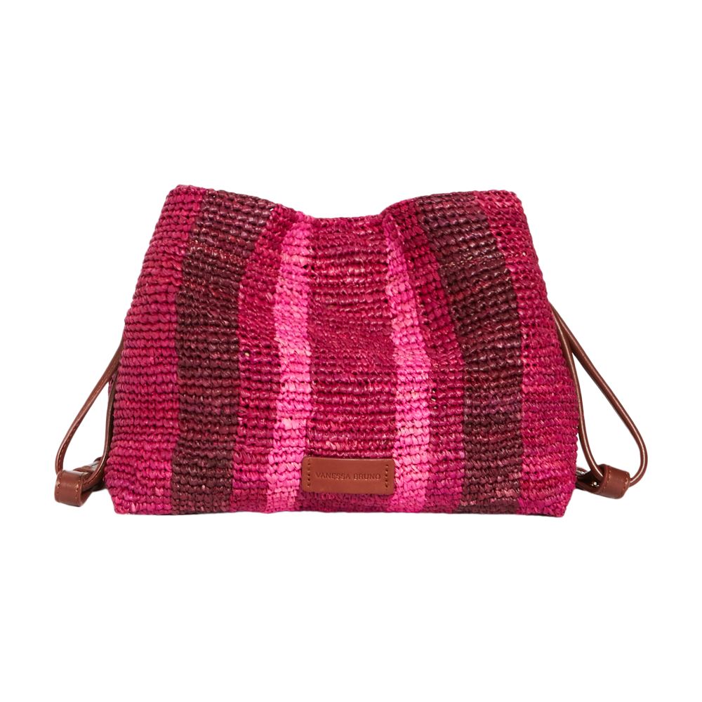  Bourse leather & raffia bag