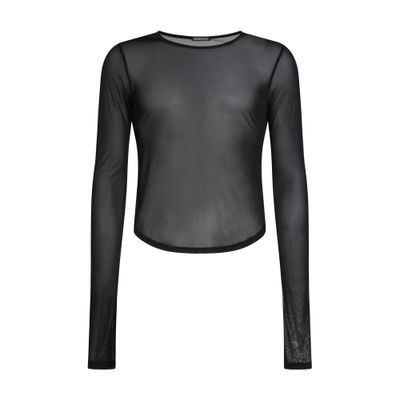 Ann Demeulemeester Ludolf long sleeve cropped rounded t-shirt
