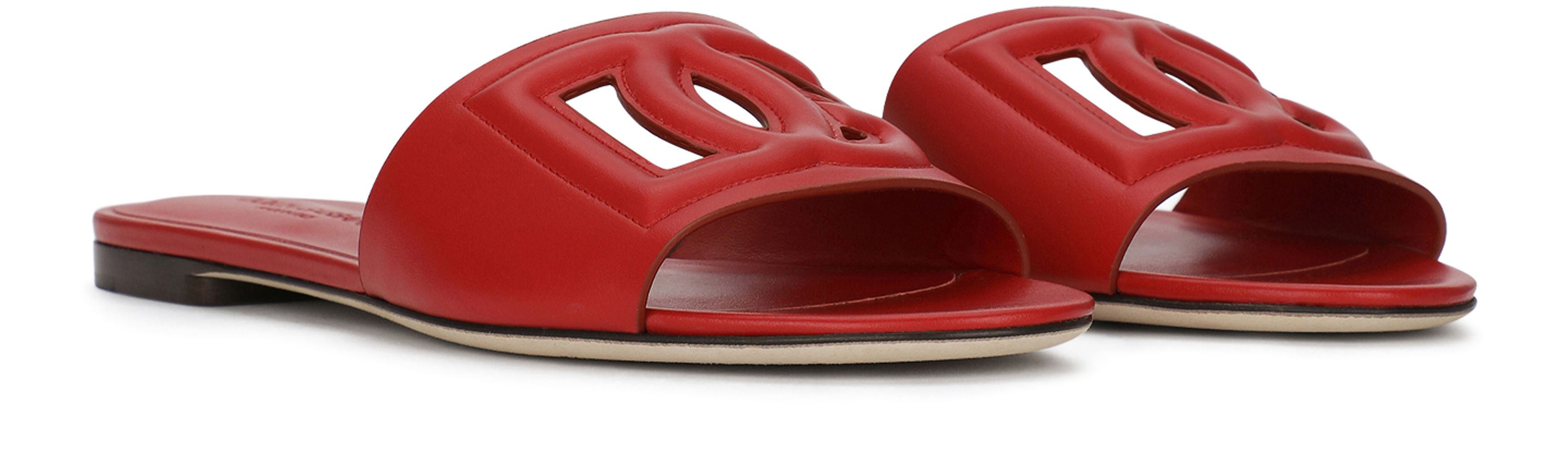 Dolce & Gabbana Calfskin sliders with logo