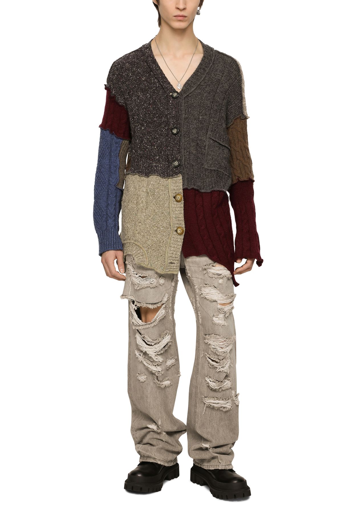 Dolce & Gabbana Wool and alpaca patchwork cardigan