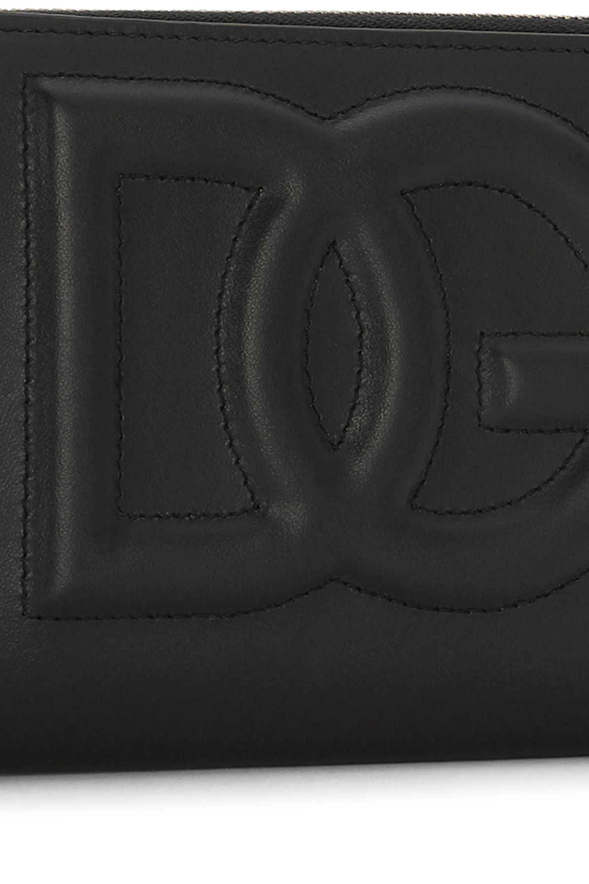 Dolce & Gabbana Calfskin zip-around wallet with logo