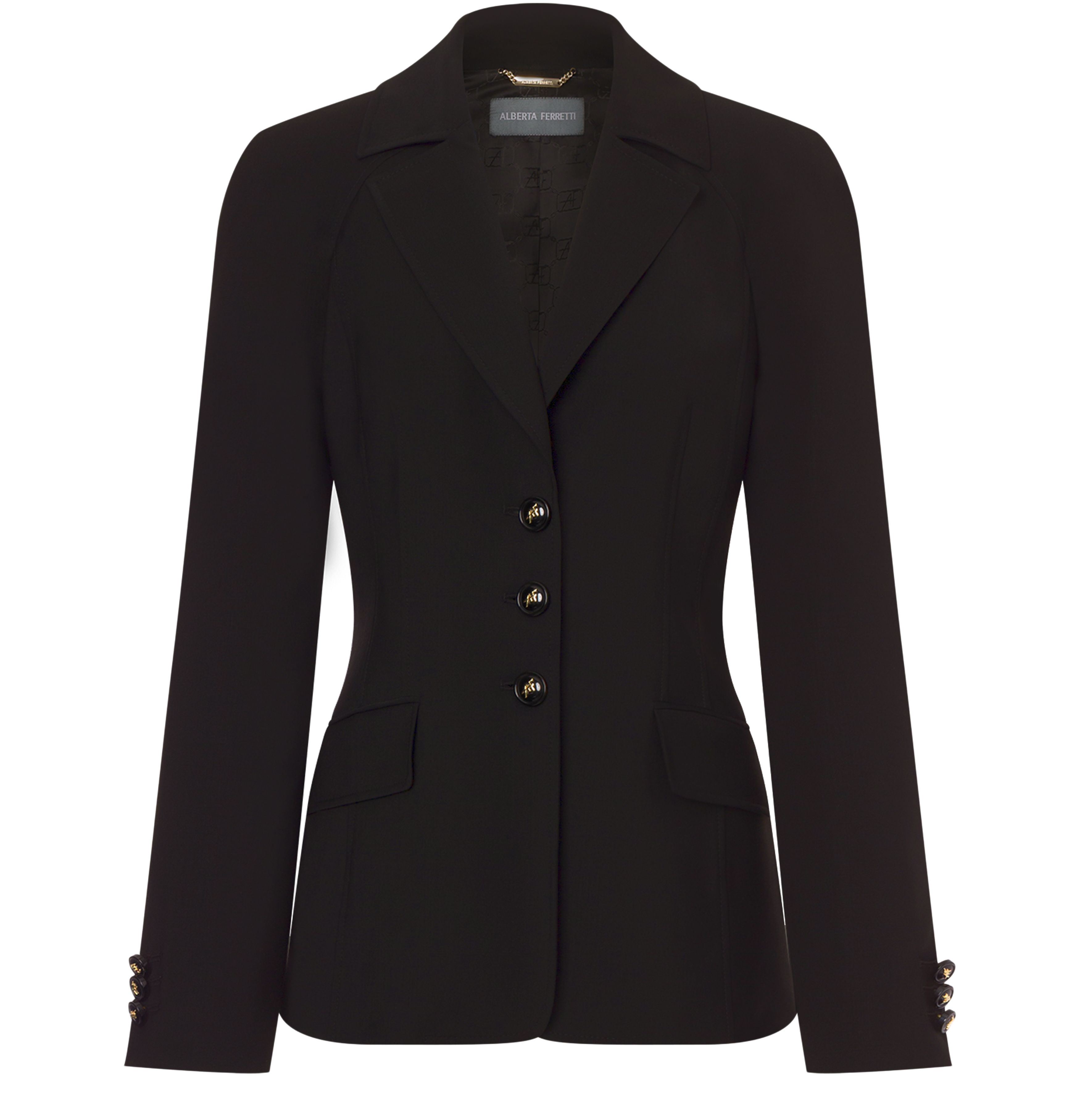 Alberta Ferretti Stretch wool jacket with AF buttons