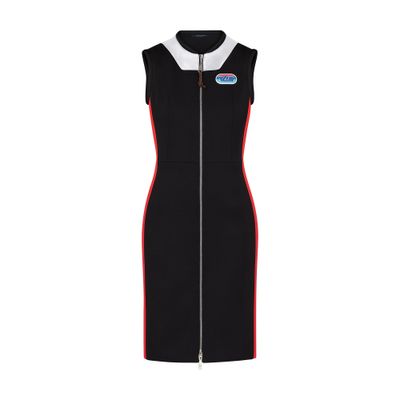  Body-Conscious Biker Dress with Front Zipper