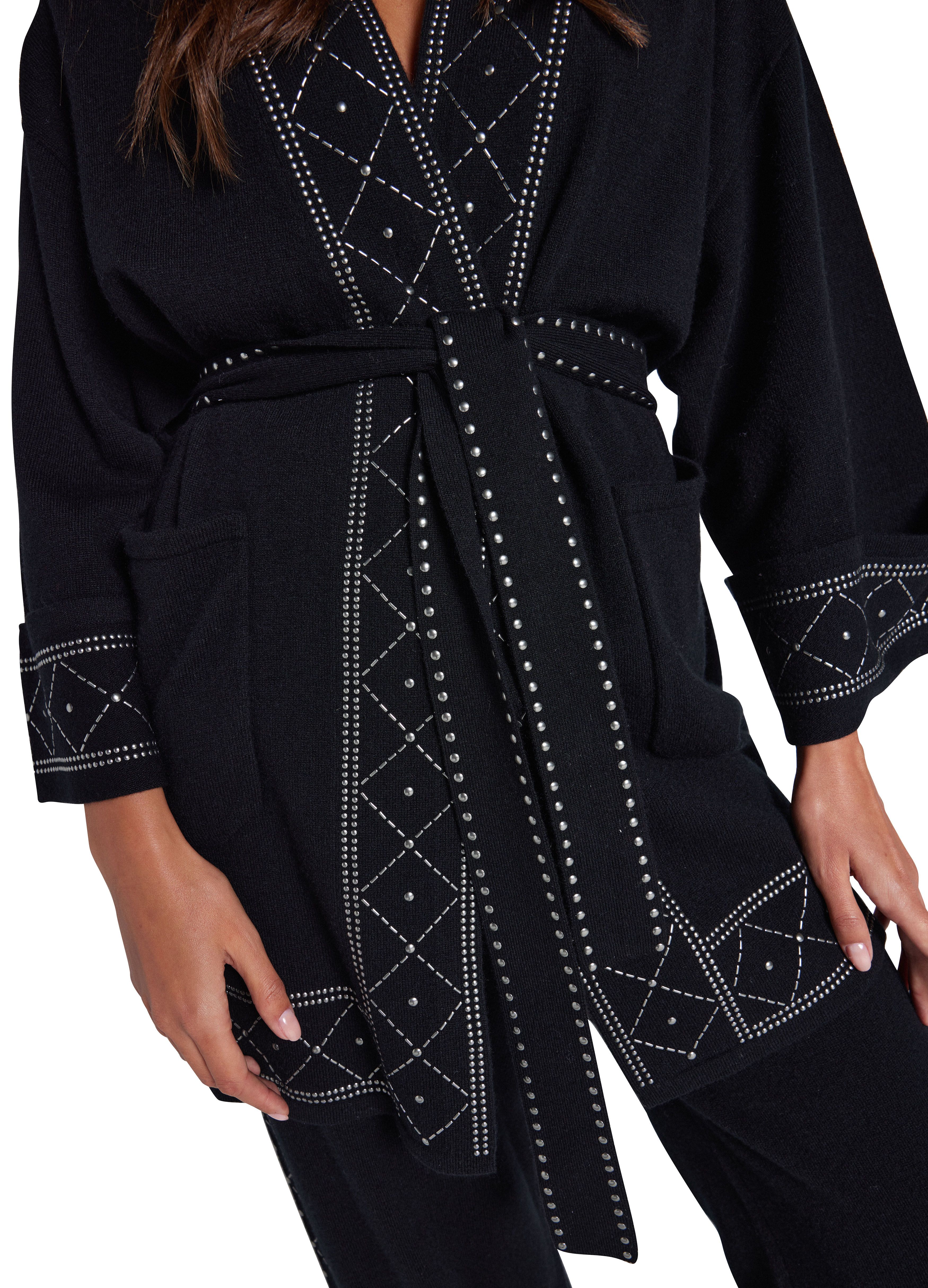  Skylar stud-embellished wool and cashmere cardigan