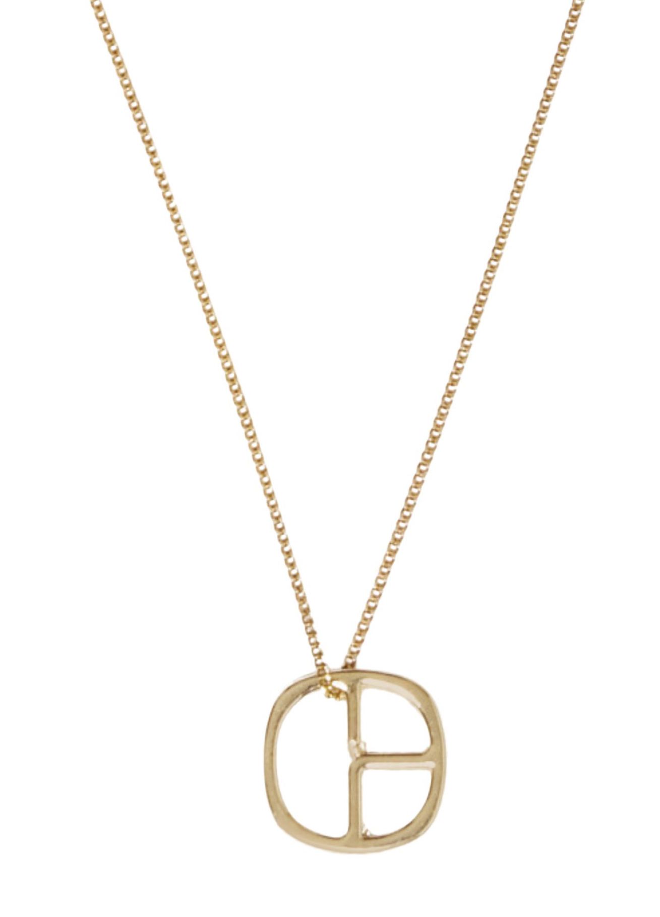  Gold monogram pendant necklace