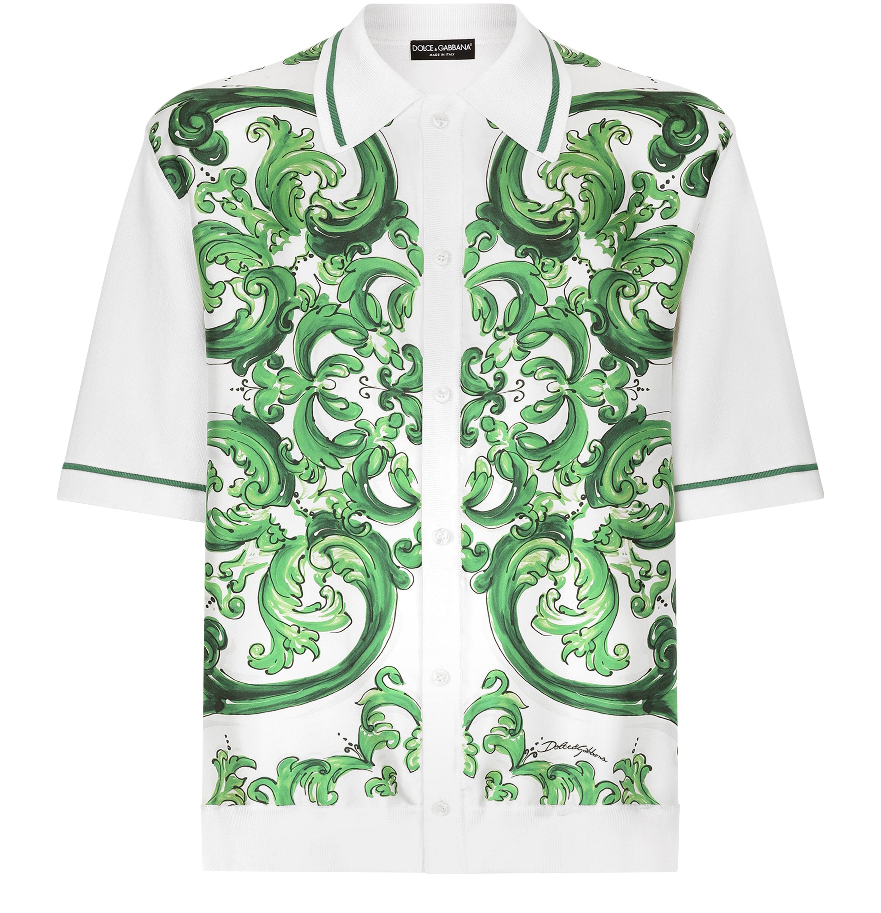 Dolce & Gabbana Majolica oversize silk yarn shirt