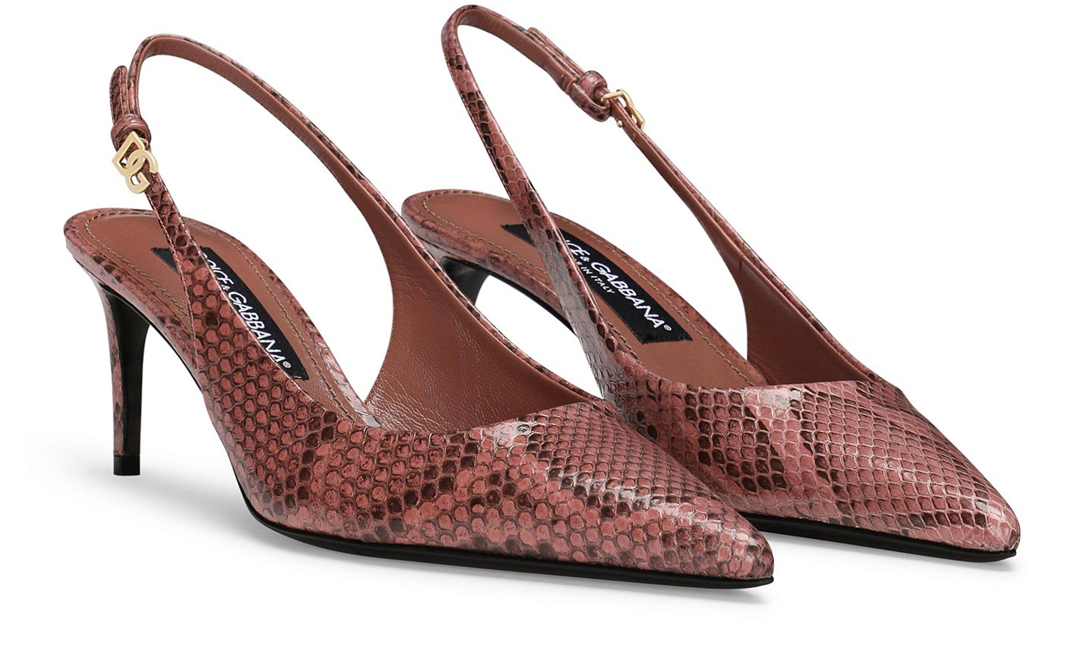 Dolce & Gabbana Python skin slingbacks