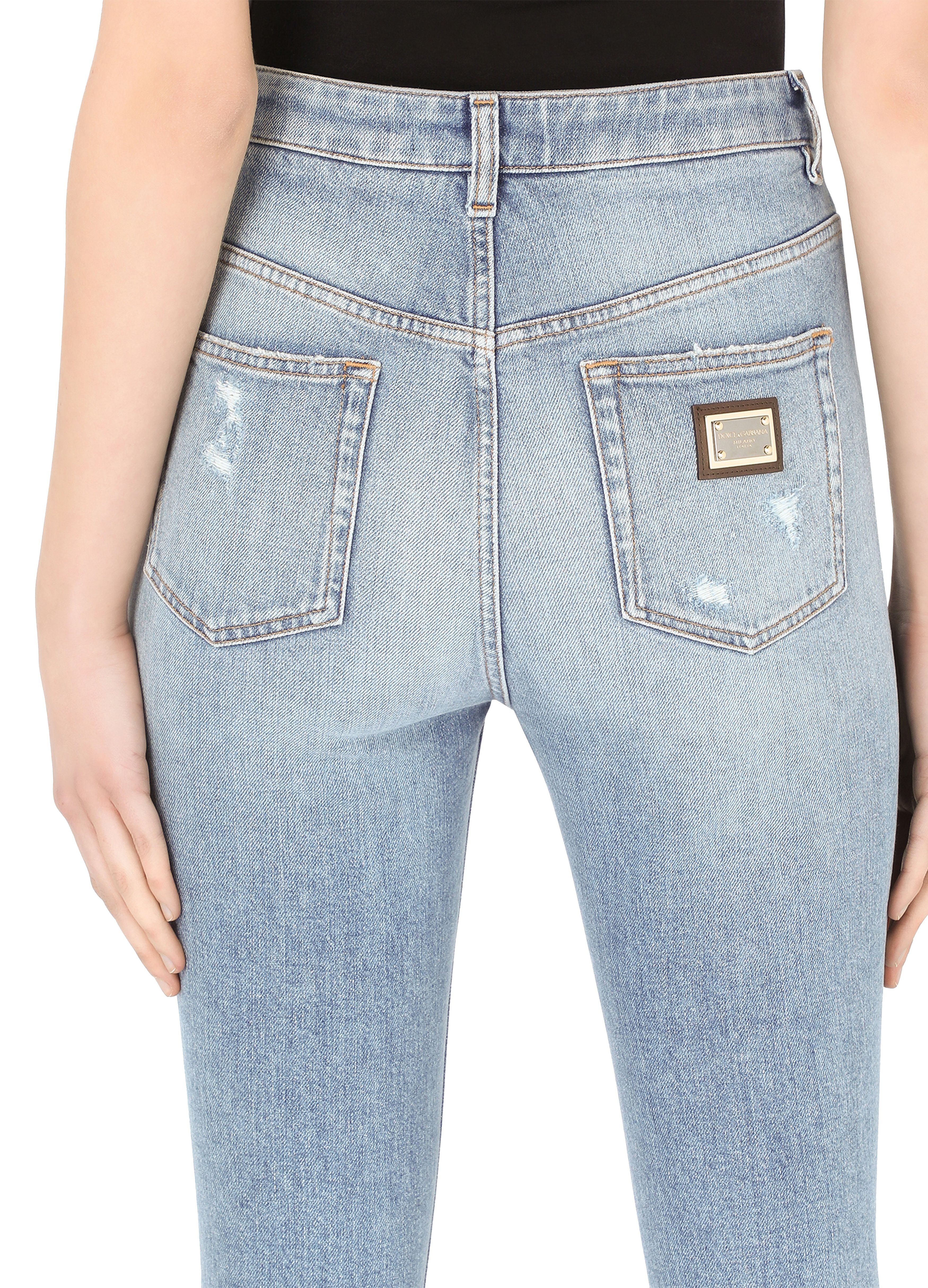 Dolce & Gabbana Stretch denim Audrey jeans with rips