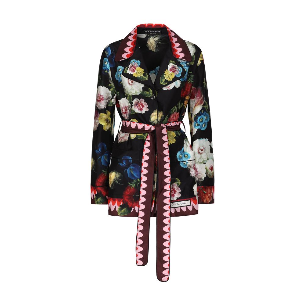 Dolce & Gabbana Flower print twill pajama shirt